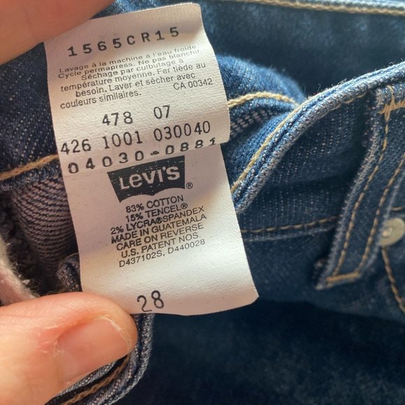 Levis Jeans Drop Yoke Low Rise Indigo Navy Blue - Picture 4 of 4